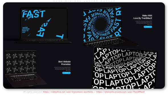 Videohive Dark Minimal Laptop Mockup Product Promo template preview