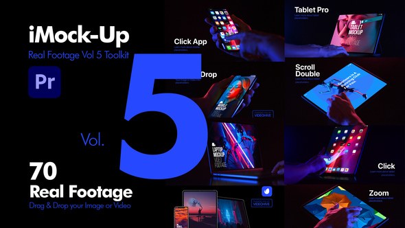 iMock-Up Real Footage Vol 5 Toolkit for Premiere Pro - Real Device Mockup Animation Pack Premiere Pro template preview