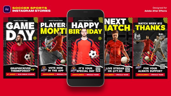 Videohive Soccer Sports Instagram Stories Product Promo template preview