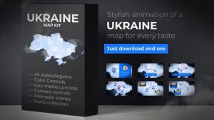Videohive  Ukraine Map - Ukraine UKR Map Kit Video Displays template preview
