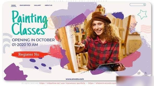 Videohive Painting Class Art Slideshow Openers template preview