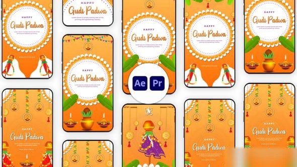 Videohive Happy Gudi Padwa Animated Instagram Story Elements template preview