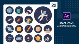 Videohive Space Animation Icons | After Effects Elements template preview
