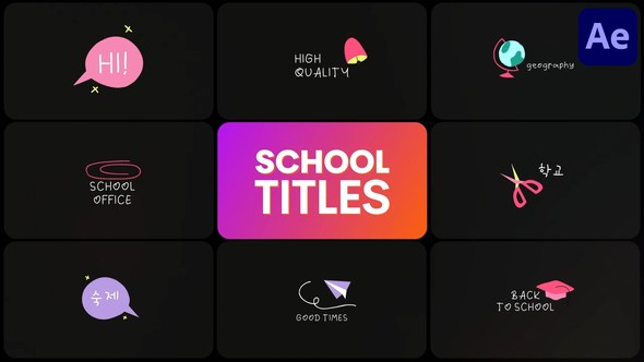 Videohive School Titles | After Effects Titles template preview