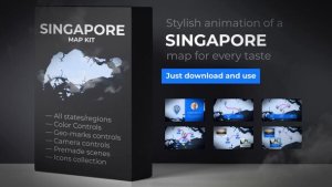 Videohive Singapore Animated Map - Republic of Singapore Map Kit Video Displays template preview