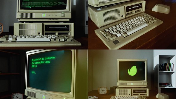 Videohive Old Computer Logo 52738209 Openers template preview