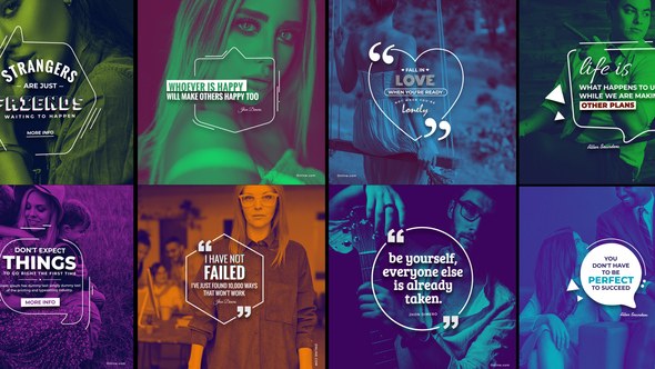 Videohive 20 Qoutes Titles Instagram Pack 1 Titles template preview