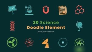 Videohive Animated Science Doodles Element Pack After Effects Template Elements template preview