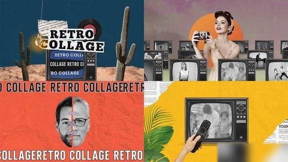Videohive Retro Collage Openers template preview