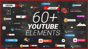 Videohive YouTube Buttons Subscribe Pack Titles template preview