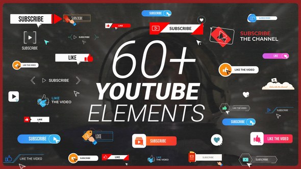 Videohive YouTube Buttons Subscribe Pack Titles template preview