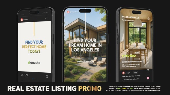 Videohive Real Estate Listing Promo Video Displays template preview
