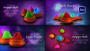 Videohive Holi Greetings Pack Titles template preview