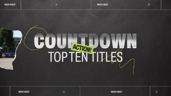 Videohive Torn Paper Countdown - Top 10 Titles Elements template preview