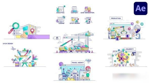 Videohive Explainer Scenes for After Effects Openers template preview