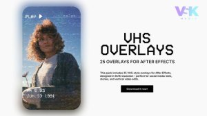 Videohive 25 Vertical VHS Overlays for After Effects Elements template preview