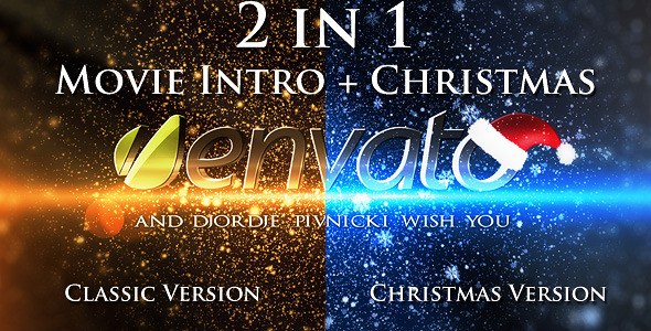 Movie Intro + Christmas Intro Project - 2 in 1 Video Displays template preview