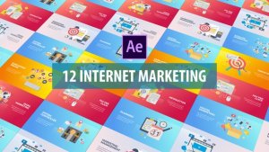 Internet Marketing - Flat Animation Video Displays template preview