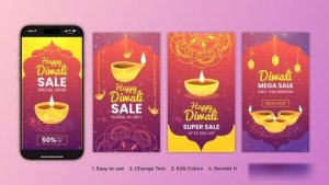 Videohive Diwali Sale Instagram Stories 54846600 Product Promo template preview