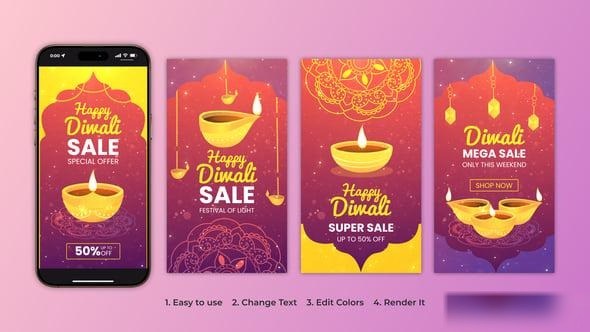 Videohive Diwali Sale Instagram Stories 54846600 Product Promo template preview
