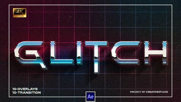 Videohive Glitch Transitions and Overlays Collection Elements template preview