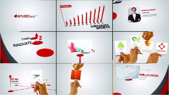 Corporate Profile With Hand Gestures Video Displays template preview