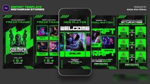 Videohive Esport Instagram Stories Template Openers template preview