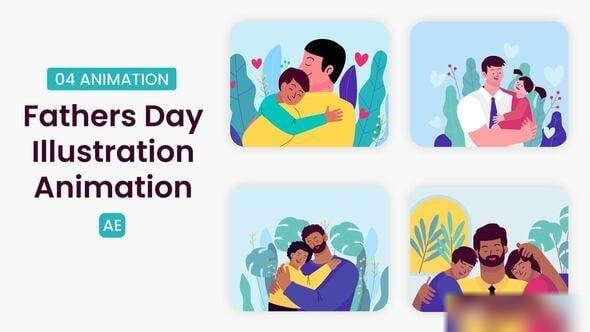 Videohive Fathers day Illustration Scene 57802847 Elements template preview