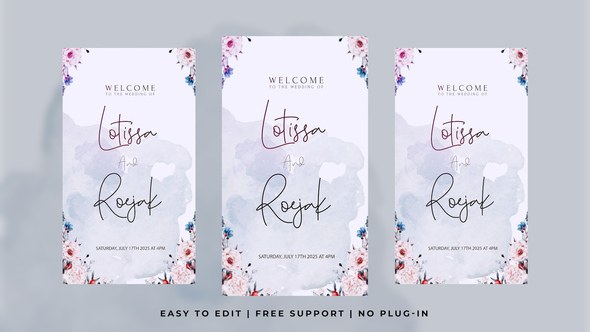 Videohive Vertical Wedding Intro Video Displays template preview