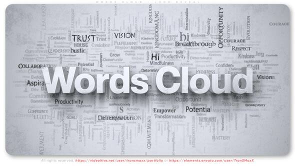 Videohive Words Cloud - Logo Reveal Logo Stings template preview