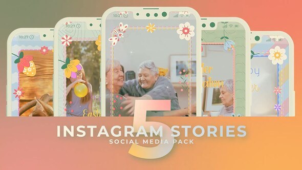 Easter Vertical Instagram Stories MOGRT Premiere Pro Pr Easter template preview