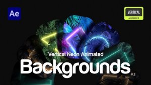Vertical Neon Tropical Backgrounds. Vol. 2 Elements template preview