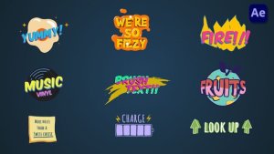 Videohive Colorful cartoon titles & lower thirds [After Effects] Titles template preview