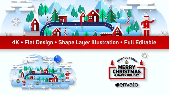 Merry Christmas Video Displays template preview