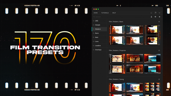 Film Transitions for Premiere Pro Premiere Pro template preview