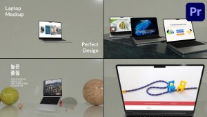 Laptop Presentation Mockup for Premiere Pro Premiere Pro template preview
