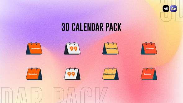 Videohive 3D Calendar Pack Elements template preview