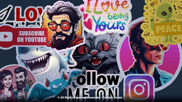 Videohive Holographic Sticker Maker Elements template preview