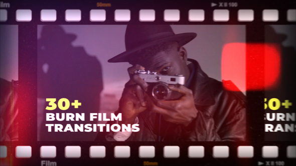 Videohive Film Burn Transitions 48059329 Elements template preview