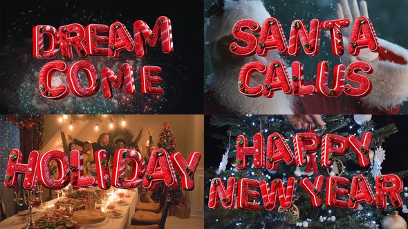 Videohive Christmas 3D Typography Letters Pack Elements template preview