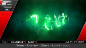 Neon Energy Glass Light Logo Video Displays template preview