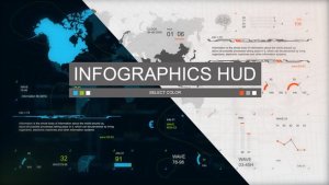 Infographics HUD set 3 Video Displays template preview