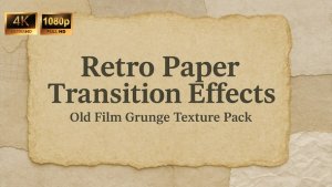 Videohive Retro Paper Transition Effects вЂ“ Old Film Grunge & Texture Pack Elements template preview