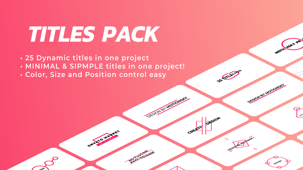 Videohive Ingenious Titles Pack Titles template preview