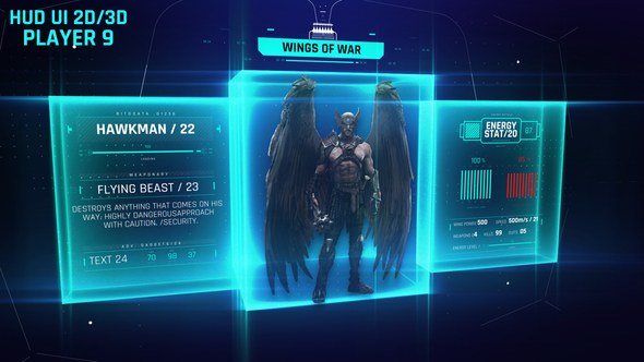 Videohive HUD UI 2d/3d Player 9 Elements template preview