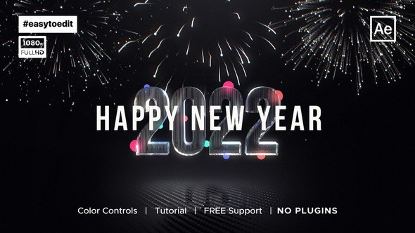New Year Countdown Opener Video Displays template preview