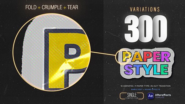 Videohive Crumpled Paper Fold Transition Maker Elements template preview