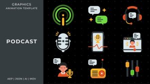 Videohive Podcast graphic animation template | After Effects Elements template preview