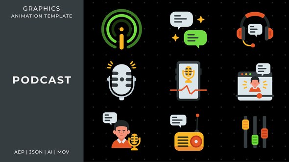 Videohive Podcast graphic animation template | After Effects Elements template preview