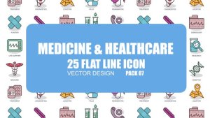 Medicine And Healthcare - Flat Animation Icons Video Displays template preview